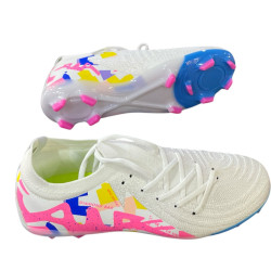 White half ankle football shoes fg sole 